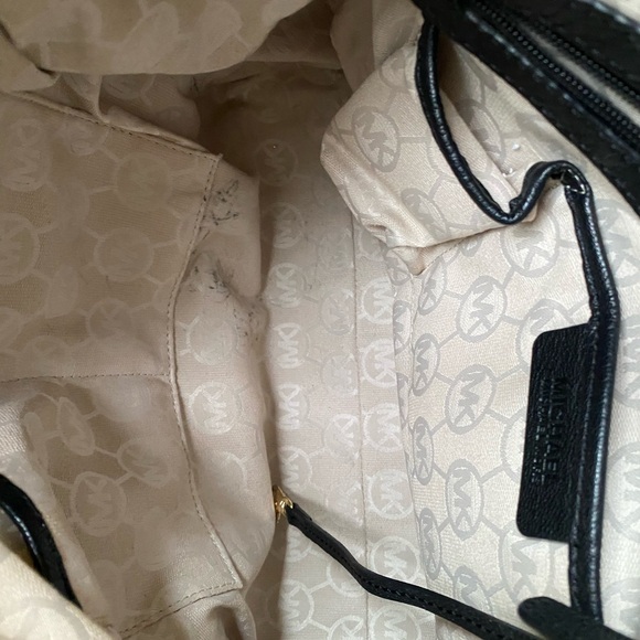 Michael Kors Black Leather Shoulder Bag with Gold Tone Accents - Picture 12 of 16